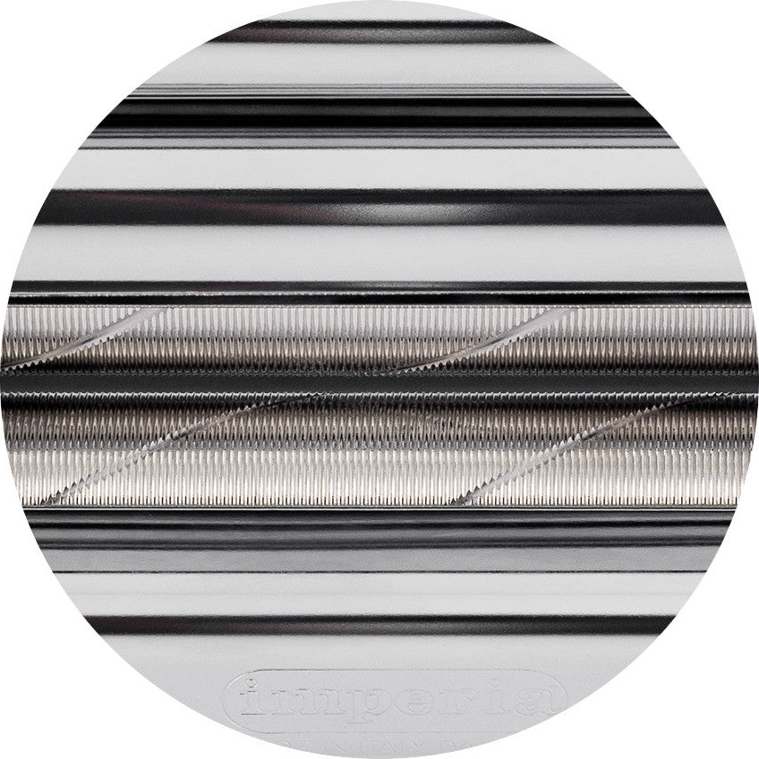 Imperia iPasta T.6,5/12 MM RUVIDA - Pastamaschine Grundgerät mit Schneidegerät Imperia Duplex für 2 Teigwarensorten, Tagliatelle und Fettuccine