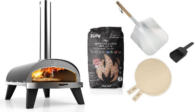 ZiiPa Starter Set Holz Pizza-Ofen Piana Charbon