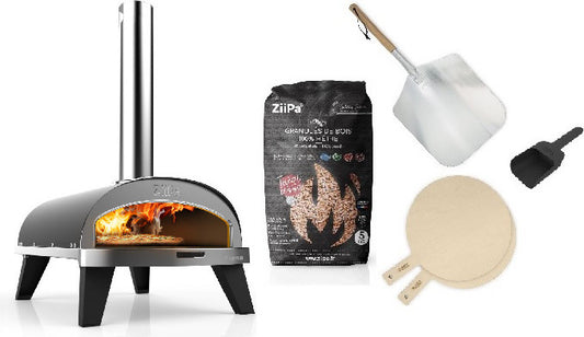 ZiiPa Starter Set Holz Pizza-Ofen Piana Charbon