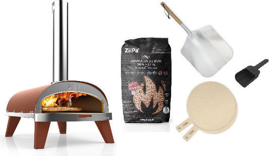 ZiiPa Starter Set Holz Pizza-Ofen Piana Terracotta
