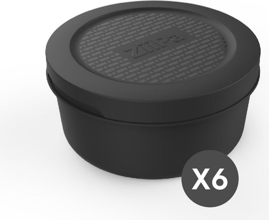 ZiiPa Spetina 6 Pizzateig-Boxen Charbon